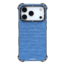 YOUNGKIT - YOUNGKIT iPhone 17 Pro Max Mobilskal MagSafe Jeans Cloth - Blå