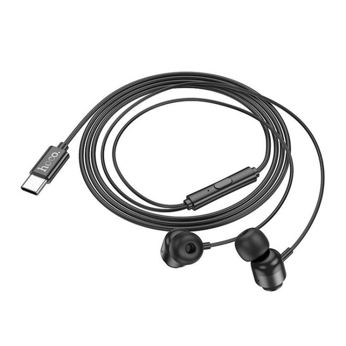 Hoco - HOCO Trådbundna Hörlurar USB-C med Mikrofon M122 - Svart