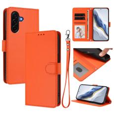 OEM - Samsung Galaxy A57 Pl&aring;nboksfodral Konstl&auml;der St&auml;llfunktion - Orange