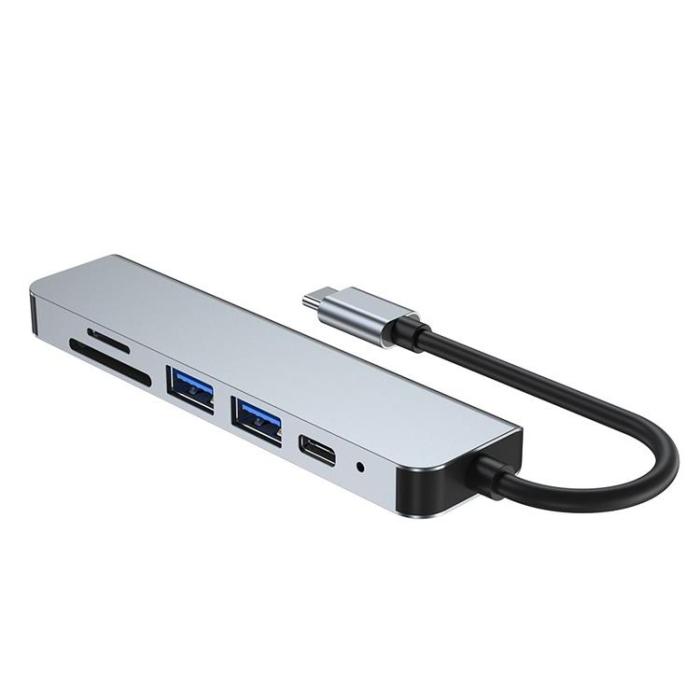 Tech-Protect - Tech-Protect V4-Hub Adapter 6in1 - Grå