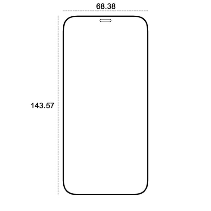 Etteri - Etteri iPhone 12/12 Pro Härdat Glas Skärmskydd 9D - Svart