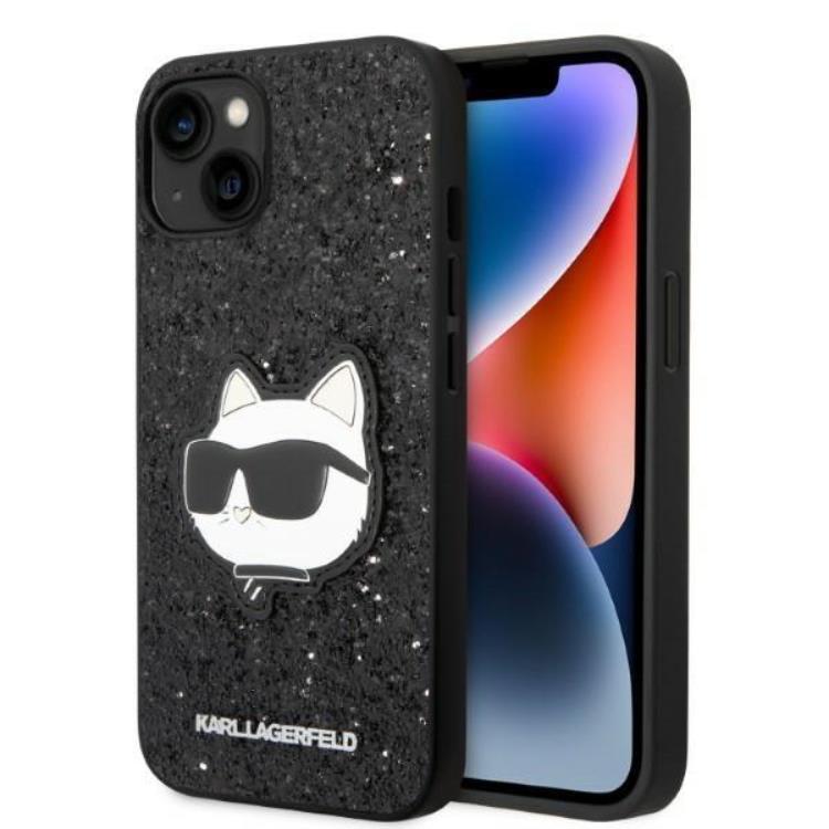 Karl Lagerfeld iPhone 14 Plus Skal Glitter Choupette Patch - Svart | 2353 | AlltMobil