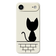 A-One Brand - iPhone Air Mobilskal Black Cat on the Wall - Beige