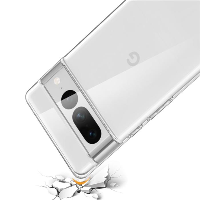 A-One Brand - Google Pixel 7 Pro Skal TPU Anti-drop med Härdat glas - Transparent