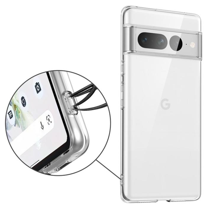 A-One Brand - Google Pixel 7 Pro Skal TPU Anti-drop med Härdat glas - Transparent