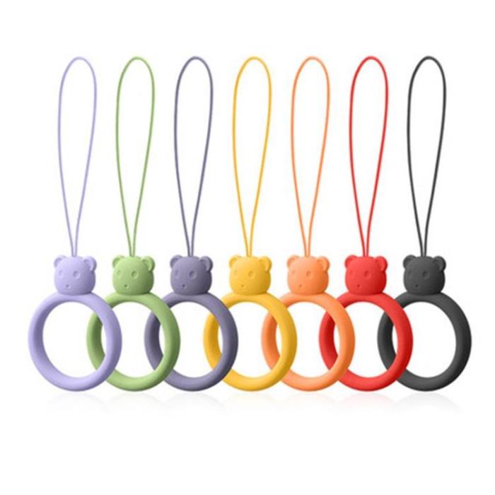 OEM - Mobilsnöre Bear Ring Silicone - Grön