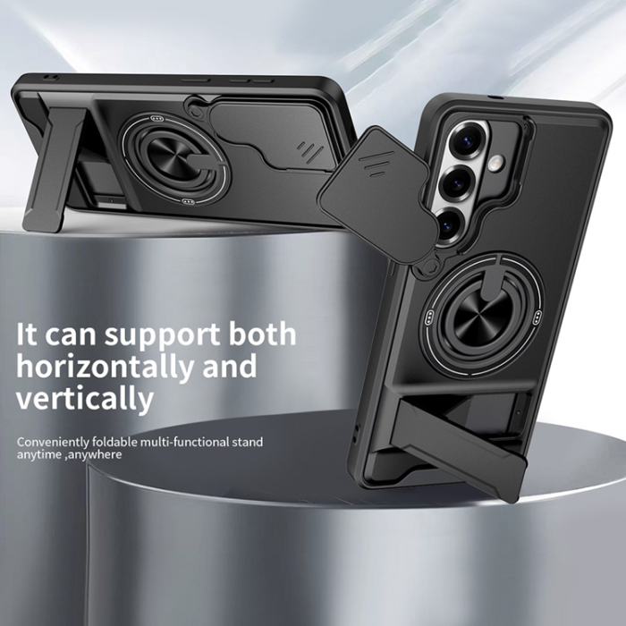 A-One Brand - Galaxy S26/S26 Pro Mobilskal med Camera Lens Slider Ringhållare