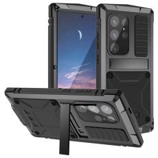 R-JUST - R-JUST Mobilskal till Galaxy S25 Ultra PC + Silikon + Metall Kickstand Svart