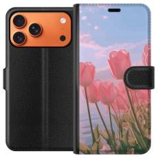 Gustaf - Pl&aring;nboksfodral till Apple Apple iPhone 17 Pro Max med Rosa Tulpaner