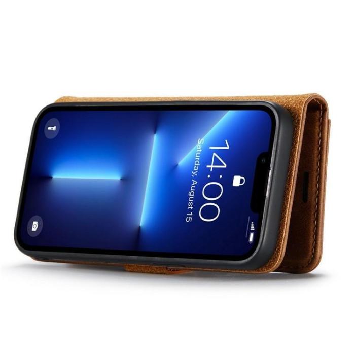 DG.MING - DG.MING iPhone 15 Pro Plånboksfodral Äkta Läder 2in1 - Brun
