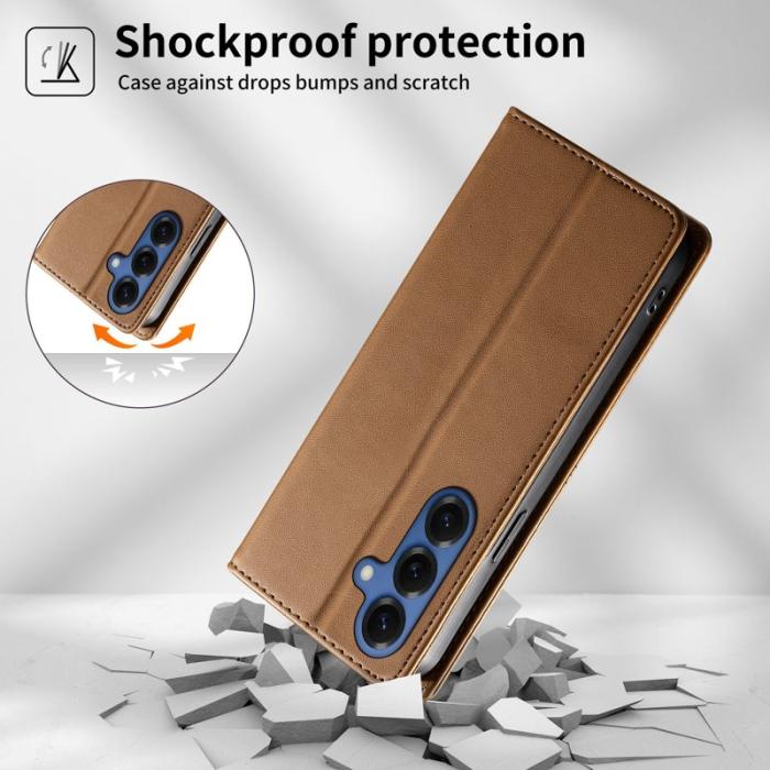 OEM - Plånboksfodral för Samsung Galaxy S26 Ställfunktion Konstläder - Brun