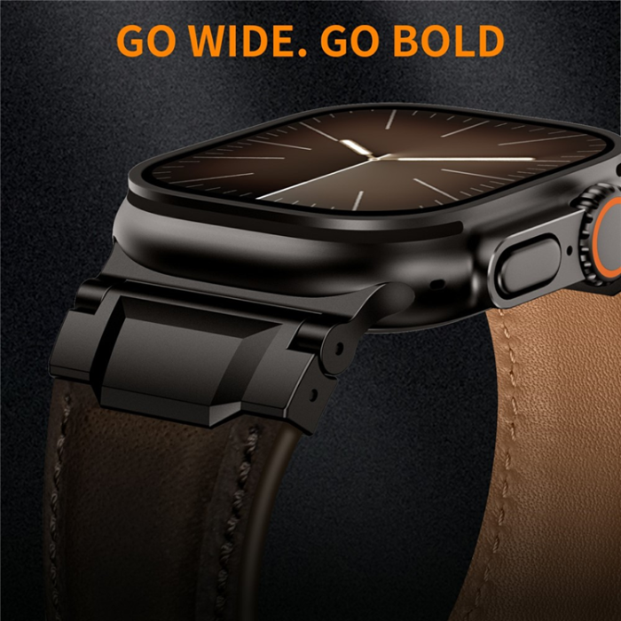 A-One Brand - Apple Watch (42/44/45/46/49mm) Armband Cowhide Läder - Brun