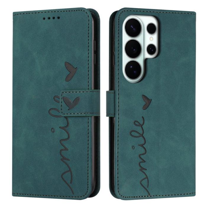OEM - Mobilfodral för Samsung Galaxy S26 Ultra Ställfunktion Konstläder - Grön