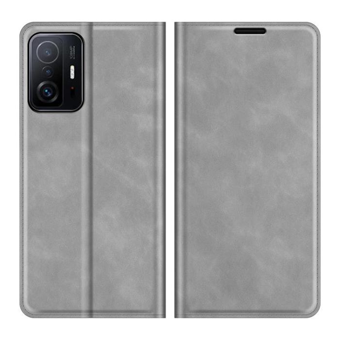 UTGATT1 - Skin Touch Läder Fodral Xiaomi 11T / 11T Pro - Grå