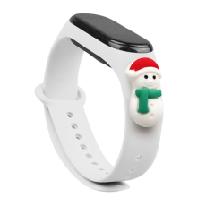 OEM - Xiaomi Mi Band 3/4 Silikon Strap Xmas Snowman 1- Vit