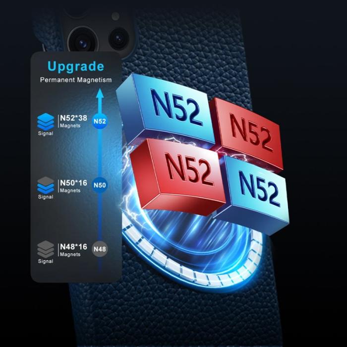 OEM - Mobilskal för Samsung Galaxy S26 Ultra Magnetiskt Äkta läder + PC - Röd