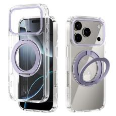 ABEEL - ABEEL Q-LUCK Mobilskal till iPhone 17 Pro Shockproof Rotating Kickstand Lila