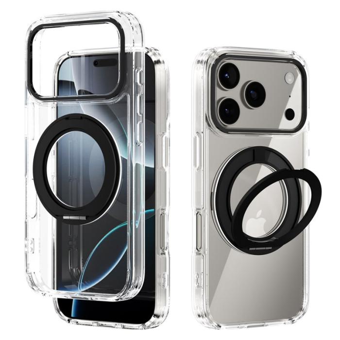 ABEEL - ABEEL Q-LUCK Mobilskal till iPhone 17 Pro Shockproof Med Kickstand Svart
