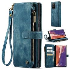 Caseme - CASEME Konstl&auml;der Pl&aring;nboksfodral f&ouml;r Samsung Galaxy Note20 5G - Bl&aring;