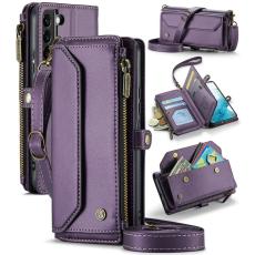 Caseme - CASEME Pl&aring;nboksfodral Konstl&auml;der till Samsung Galaxy S22 5G - Lila