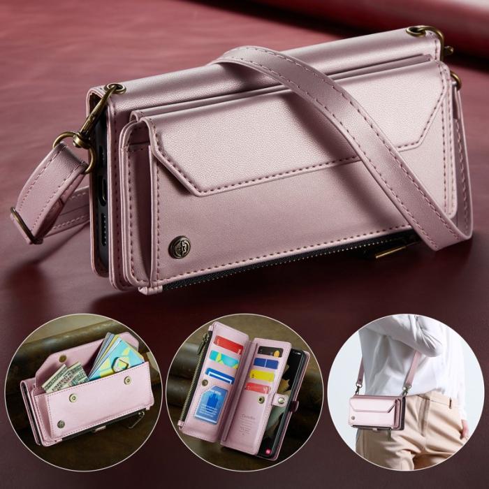 Caseme - CASEME Plånboksfodral Konstläder till Samsung Galaxy S21 Ultra 5G - Rosa