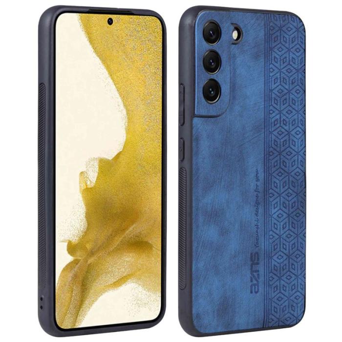 AZNS - AZNS Samsung Galaxy S22 5G Fodral - Imprinted KonstLäder - Blå