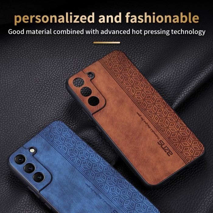 AZNS - AZNS Samsung Galaxy S22 5G Fodral - Imprinted KonstLäder - Blå