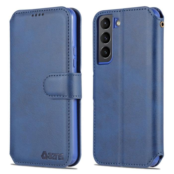 AZNS - AZNS Samsung Galaxy S22 5G Plånboksfodral Konstläder - Blå