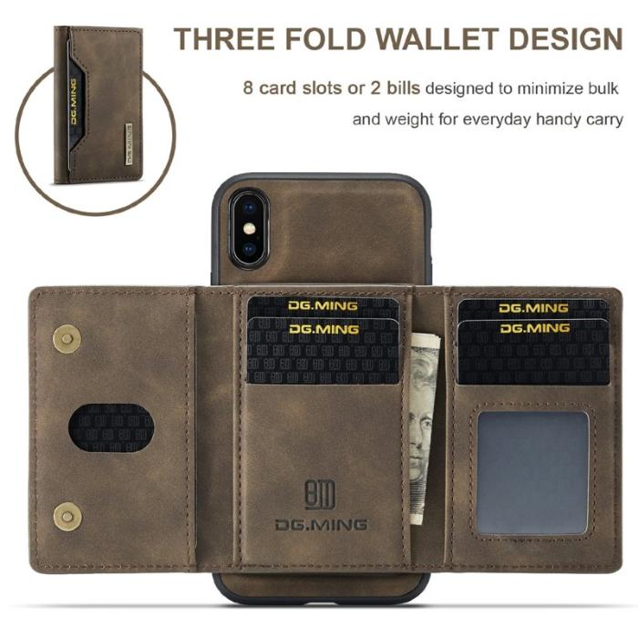 DG.MING - DG.MING M2 Series Mobilskal i Konstläder med kickstand för iPhone X - Brun