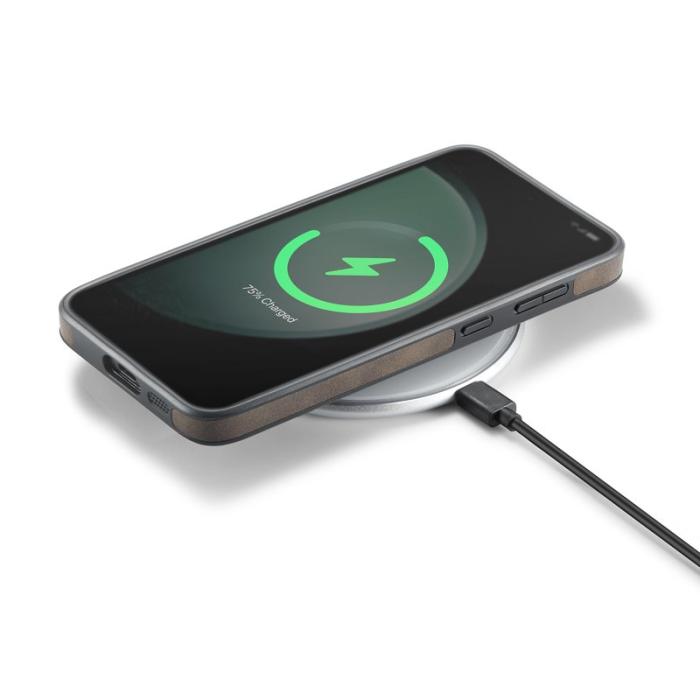 DG.MING - DG.MING Mobilskal till Samsung Galaxy S24 FE Anti-Drop Läder - Brun