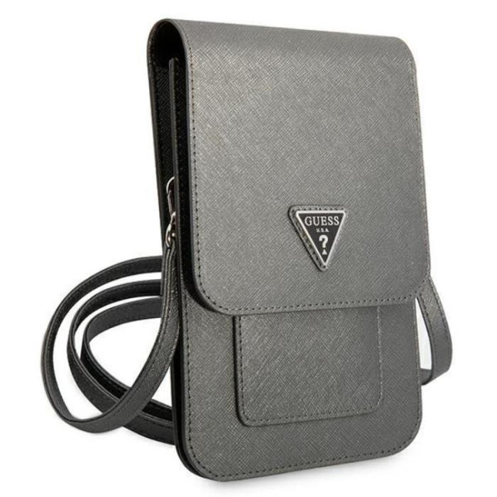 Guess - Guess Halsbandsfodral Saffiano Triangle - Grå