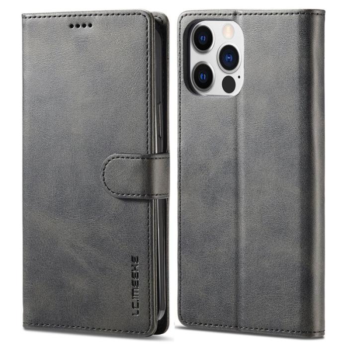LC.imeeke - LC.IMEEKE iPhone 14 Pro Max Plånboksfodral Konstläder - Svart