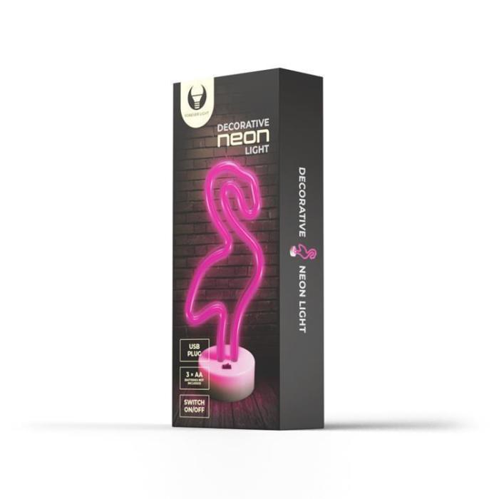 Forever Light - Forever Light LED Neon Light FLAMINGO På Ett Stativ - Rosa