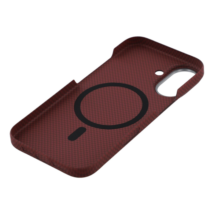 A-One Brand - iPhone 17 Mobilskal MagSafe Carbon Fiber - Vinröd