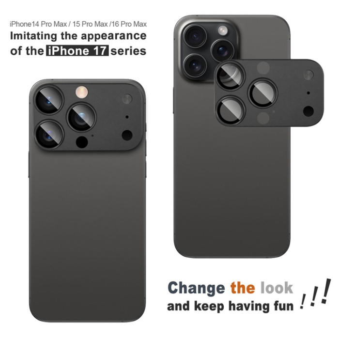 Imak - Imak iPhone 16 Pro Max Härdat Kameralinsskydd - Svart