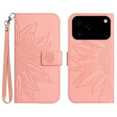 A-One Brand - iPhone 17 Pro Max Plånboksfodral Sunflower Imprint - Ljusrosa