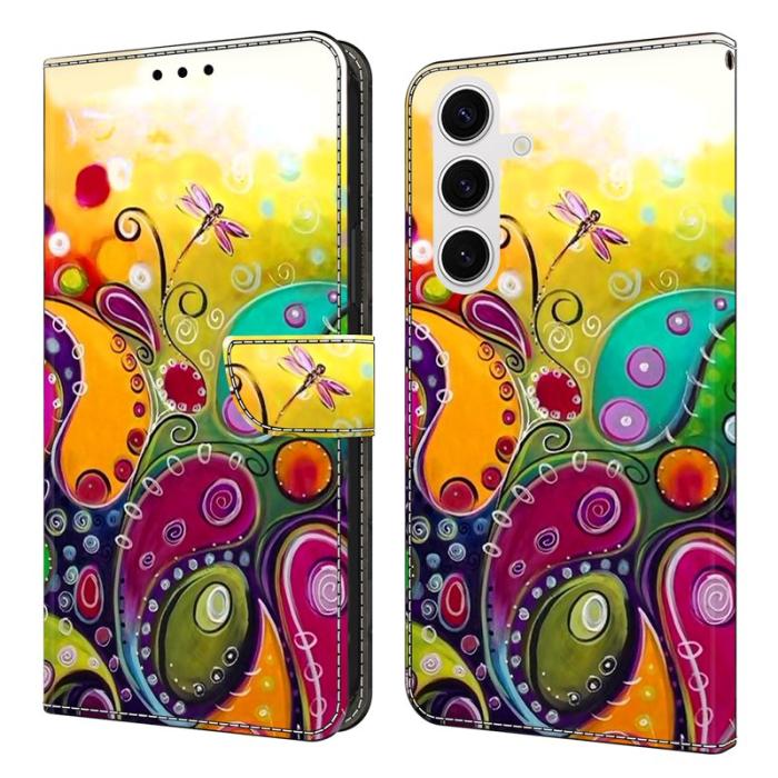 OEM - Samsung Galaxy S26 Fodral PU Läder Med Ställ - Färgglad Blomma