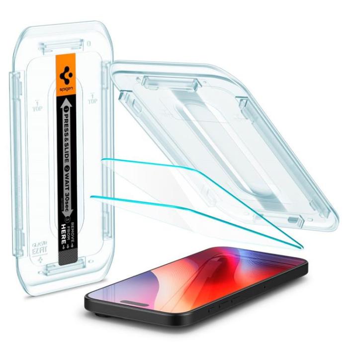 Spigen - [2-Pack] Spigen iPhone 16 Pro Skärmskydd Härdat glas TR. EZ Fit