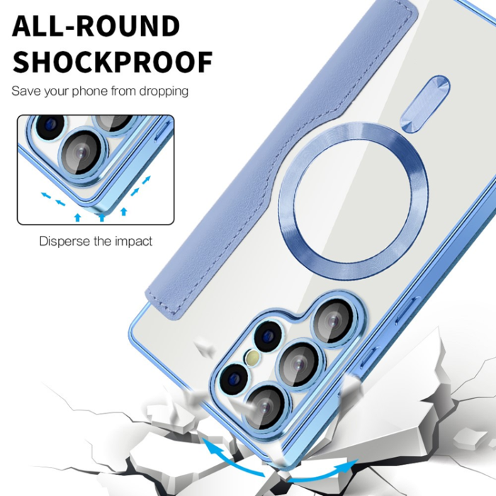 A-One Brand - Galaxy S25 Ultra Plånboksfodral MagSafe RFID Blocking - Blå