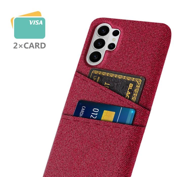 OEM - Samsung Galaxy S26 Ultra Skal Tyg + Hård PC - Röd