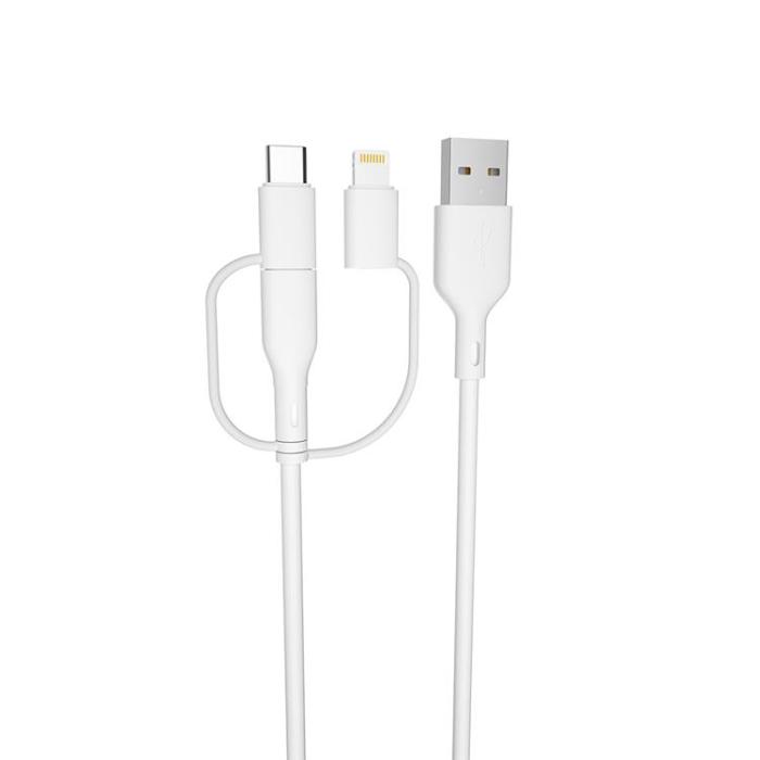 Forever Recycling - Forever 3in1 USB-A till USB-C,Micro-USB,Lightning Kabel 1.5m