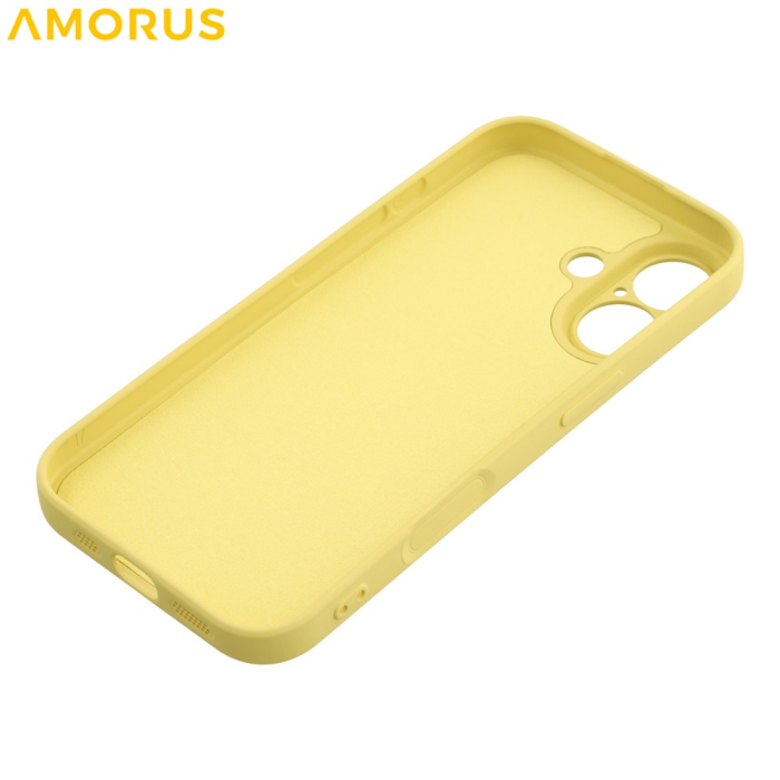 Amorus - AMORUS iPhone 17 Mobilskal Precise Cutouts TPU Fiber - Gul