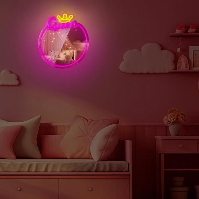 Forever Light - Forever Light Neon MIRROR LED QUEEN FM0NE04 - Rosa