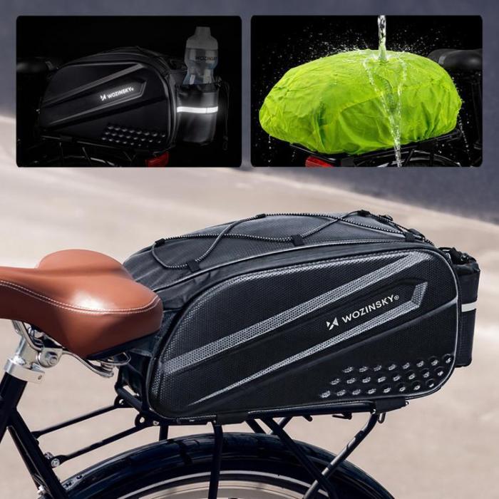 Wozinsky - Wozinsky Cykelbagageväska med Lång Rem och Expanderbara Sidofickor - Svart
