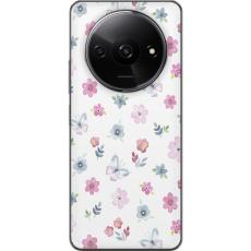 iSecrets - Genomskinligt Skal kompatibel med Xiaomi Redmi A3 med Blommor och fjärillar