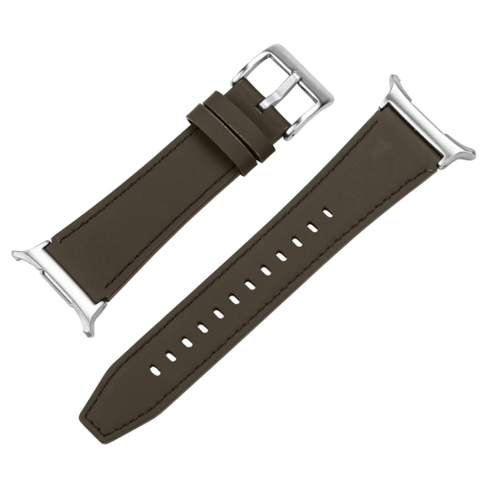 A-One Brand - Galaxy Watch 8/8 Classic (40/44/46mm) Armband Genuine Cow Läder - Mörk Coffee