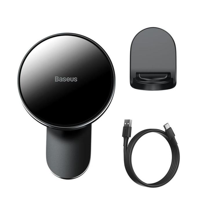 BASEUS - Baseus Trådlös Bilhållare Magsafe 15W - Svart