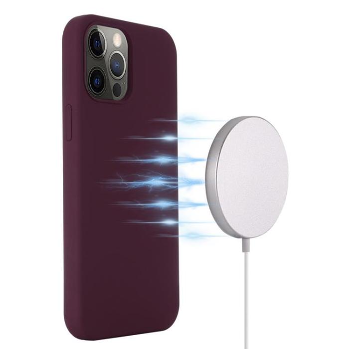 A-One Brand - iPhone 14 Pro Max Skal Magsafe Silicone Ultra Slim - Vin Röd