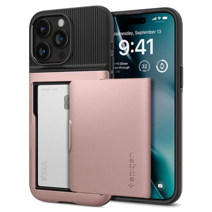Spigen - Spigen iPhone 15 Pro Max Mobilskal Slim Armor CS - Rosa