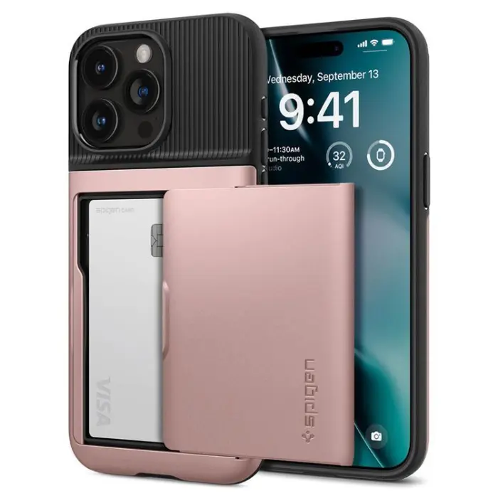 Spigen - Spigen iPhone 15 Pro Max Mobilskal Slim Armor CS - Rosa